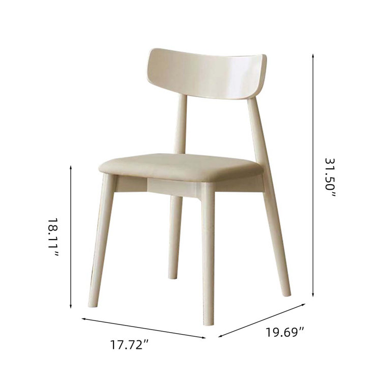 White leather and online wood chair